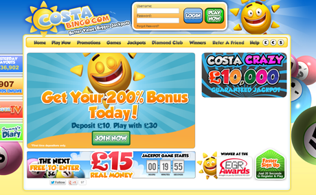 Costa Bingo Screenshot