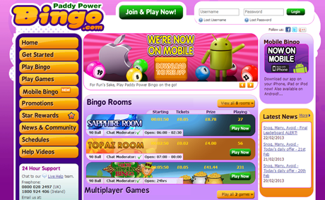 Paddy Power Bingo Screenshot